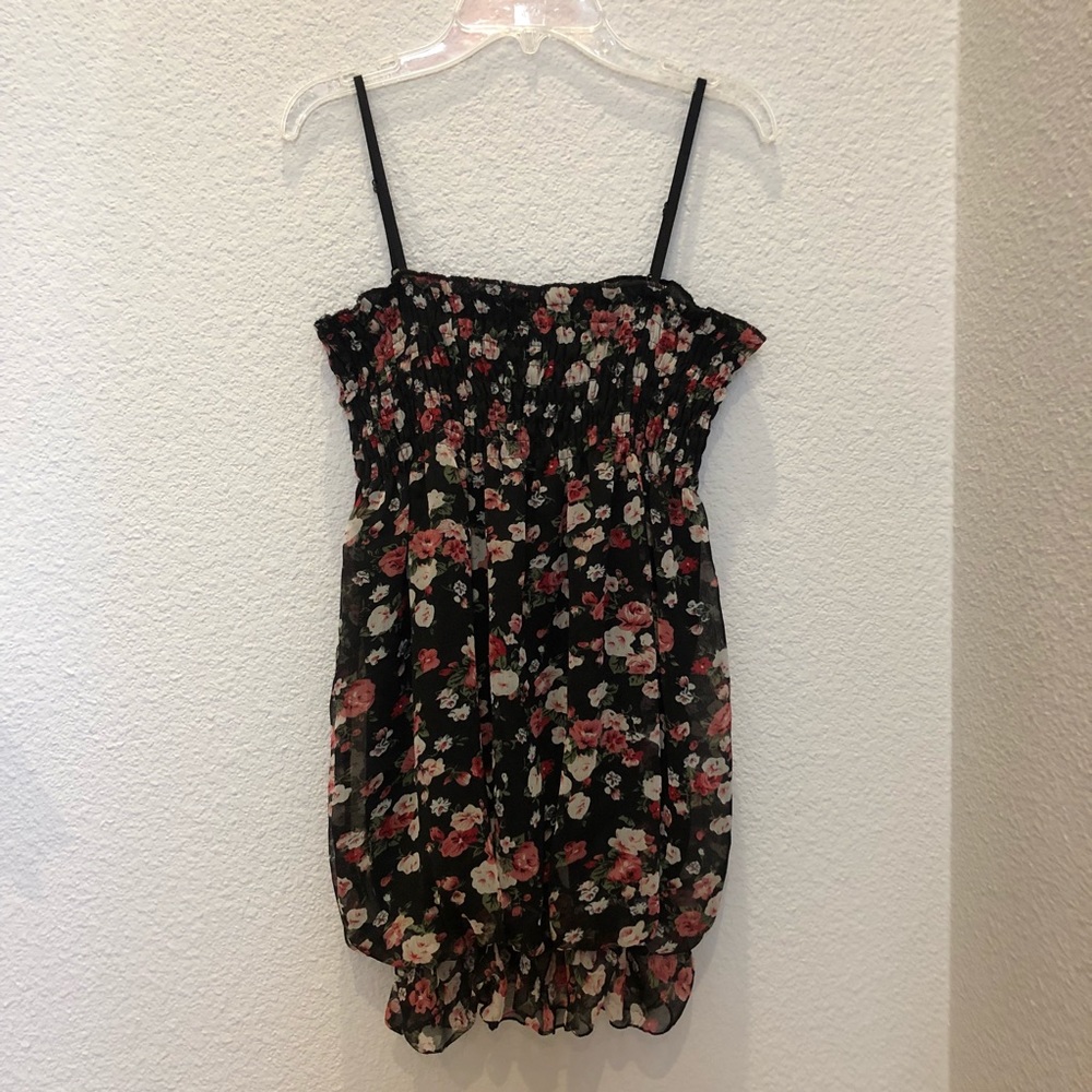 Black Floral Bubble Dress